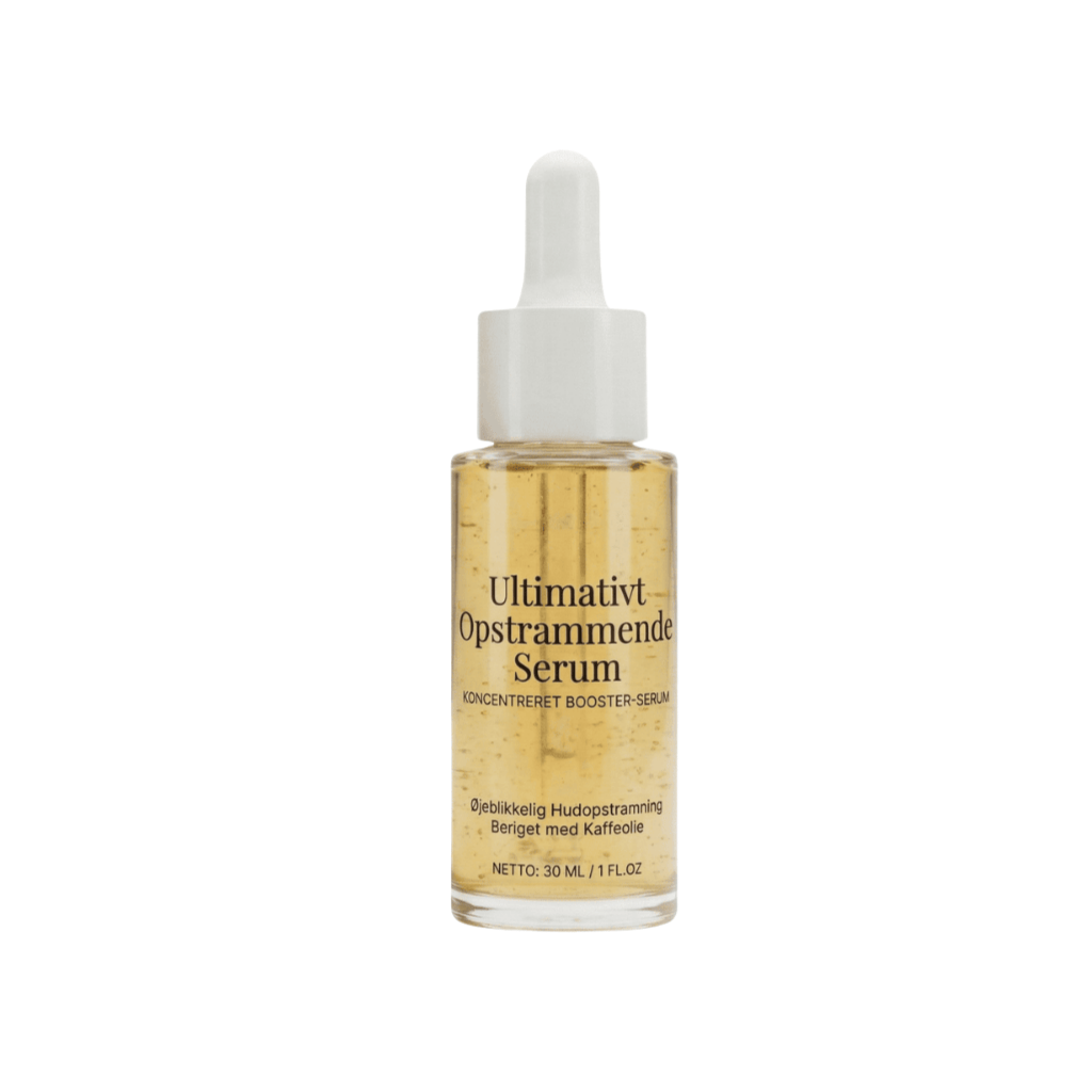 Ultimativt Opstrammende Serum i dropperflaske, designet til glat og strålende hudtone.
