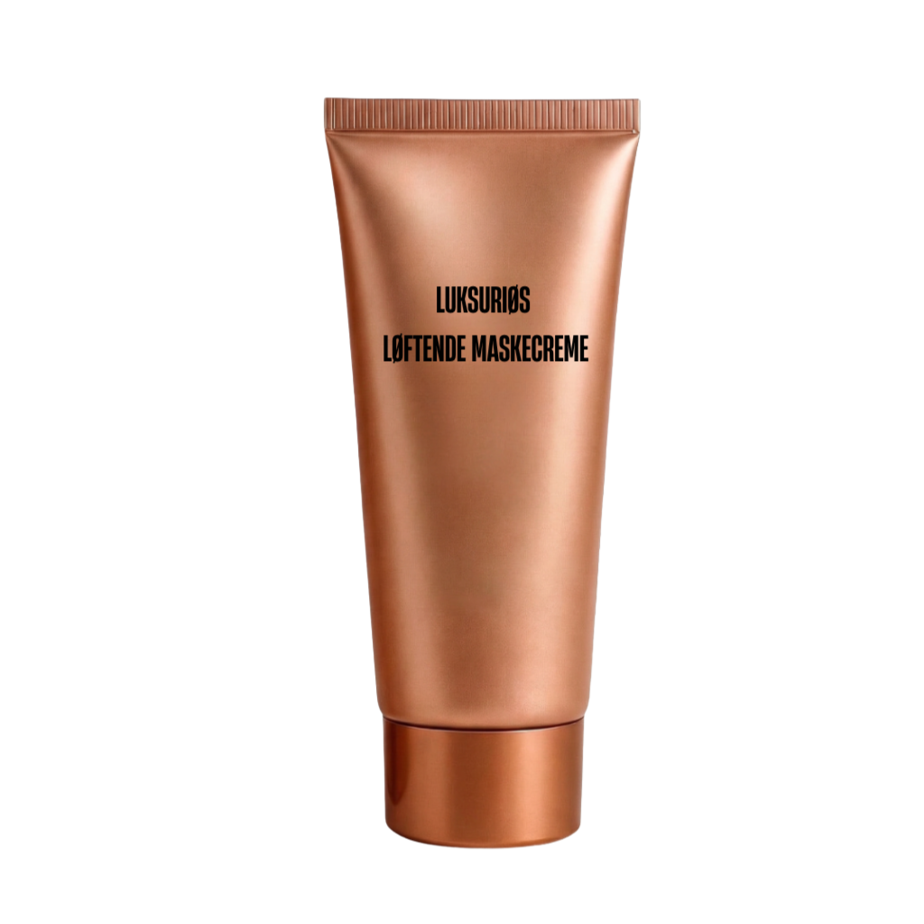 Premium løftende maskecreme i luksuriøs emballage, perfekt til hjemmebehandling for strålende hud.