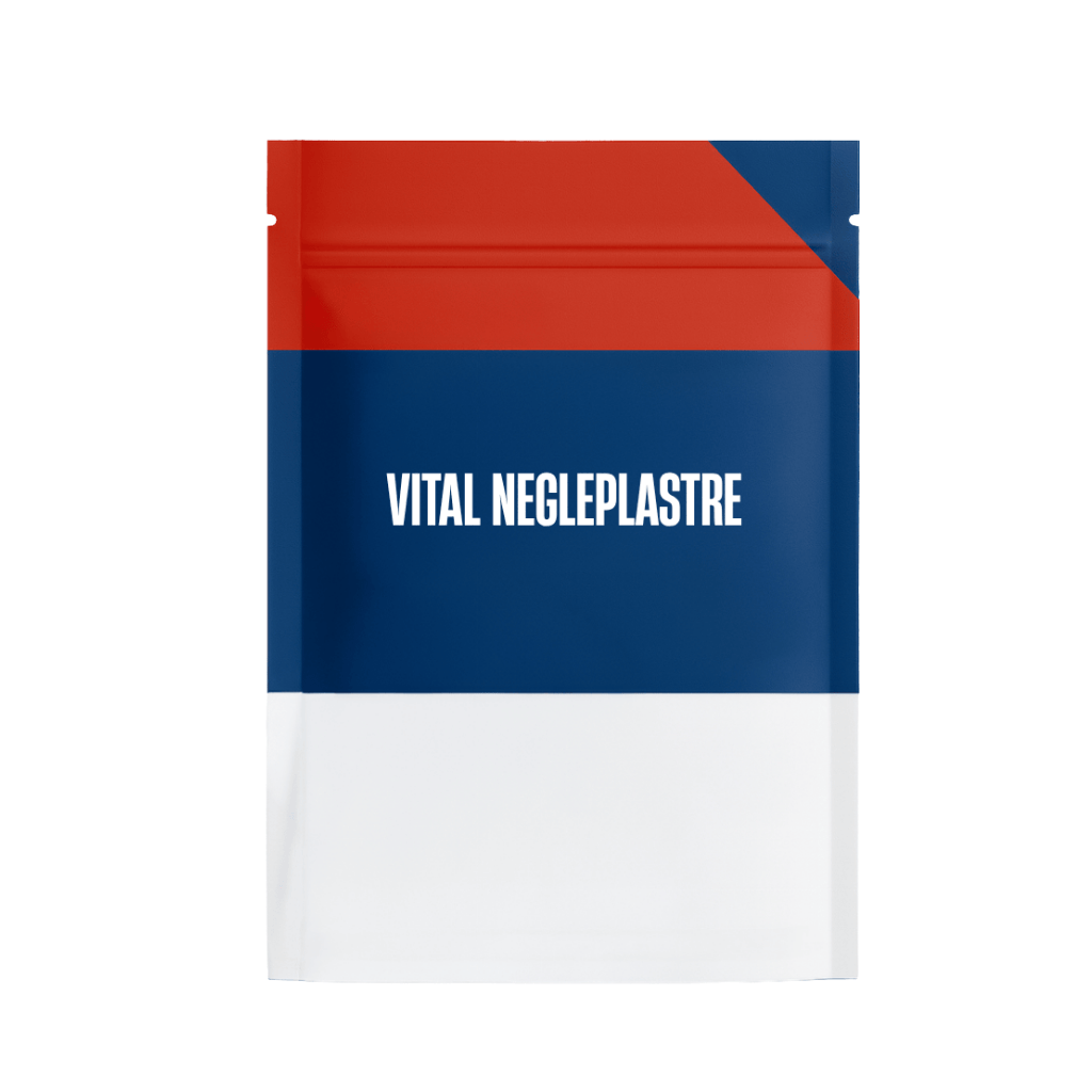 Vital negleplastre packaging, designed for improving nail appearance and integrating into beauty routine.