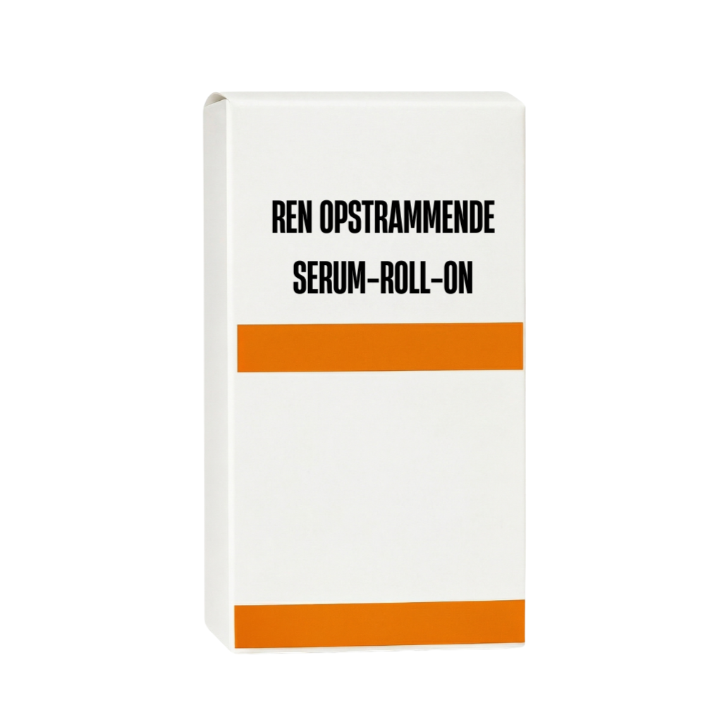Luksuriøs ren opstrammende serum-roll-on emballage i elegant design.