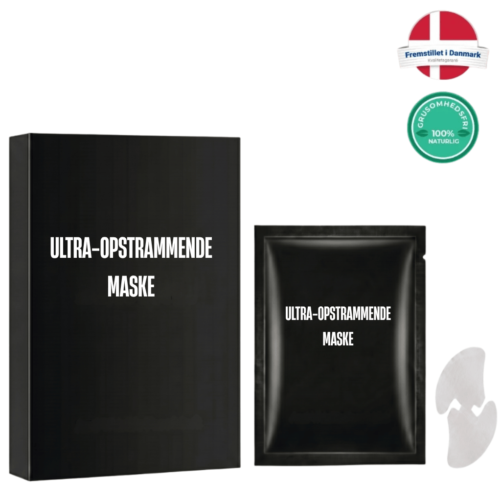 Ultra-opstrammende maske i elegant emballage, der tilbyder glattere og velplejet hud.