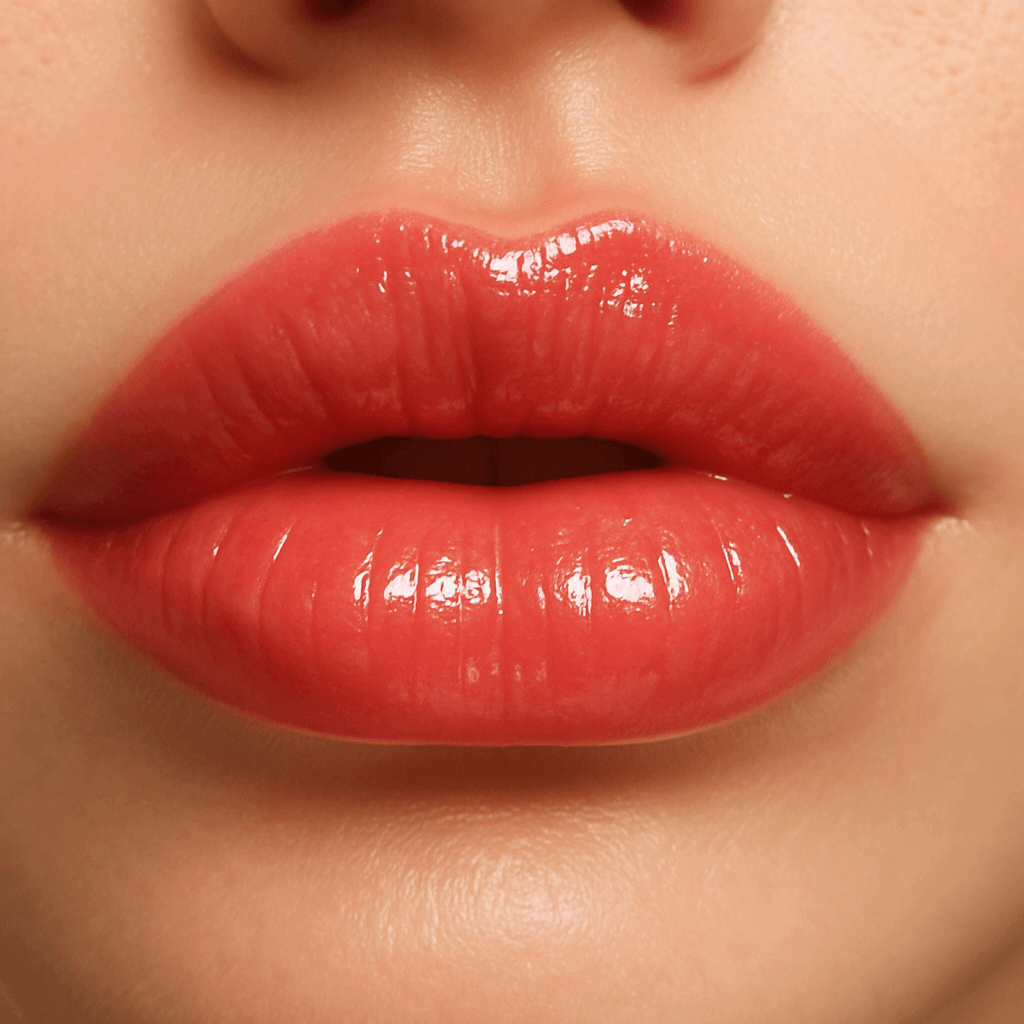 Deluxe Læbe Fuldgørende Olie giver fyldige, glansfulde og silkebløde læber.