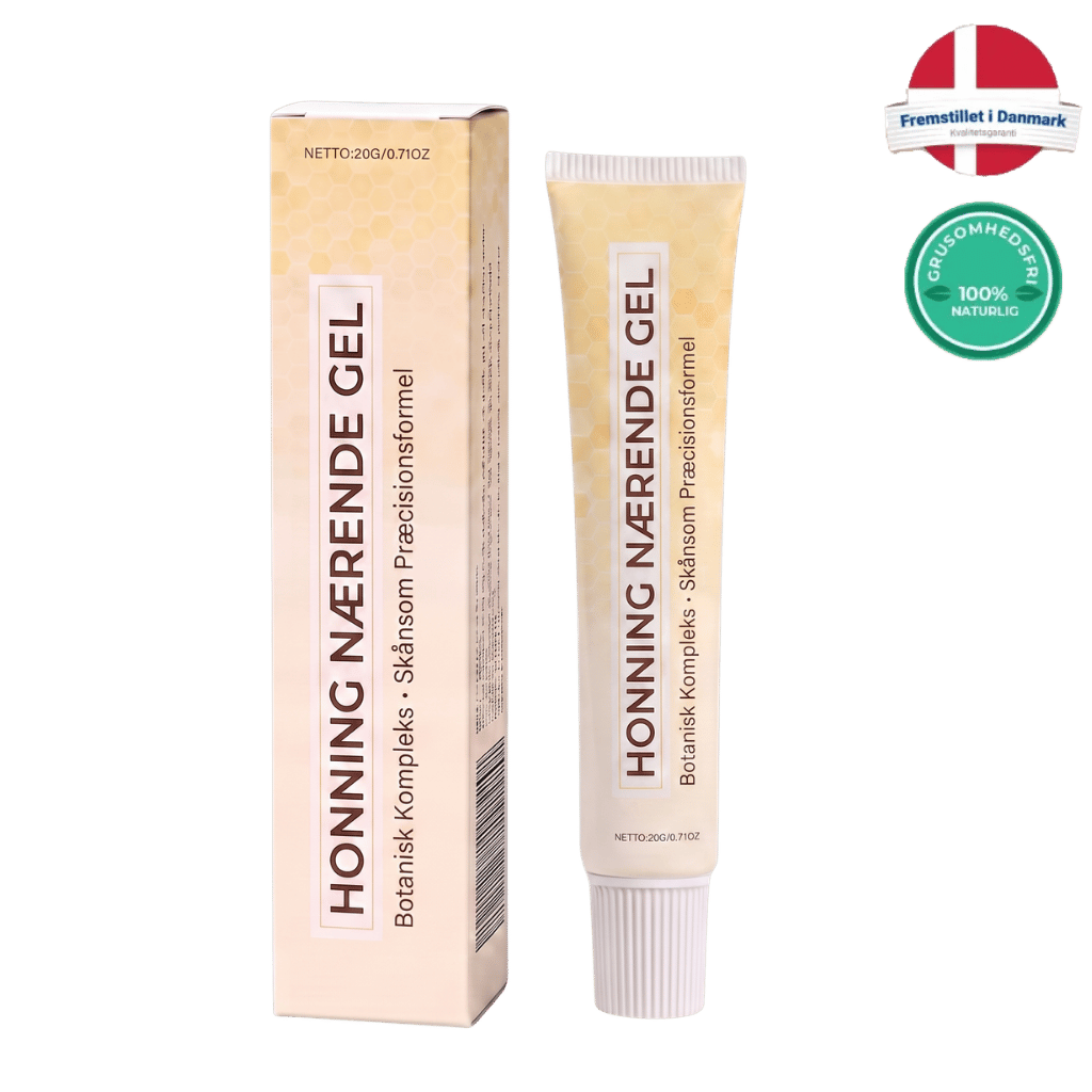 Honning Nærende Gel tube and packaging for skin nourishment and hydration