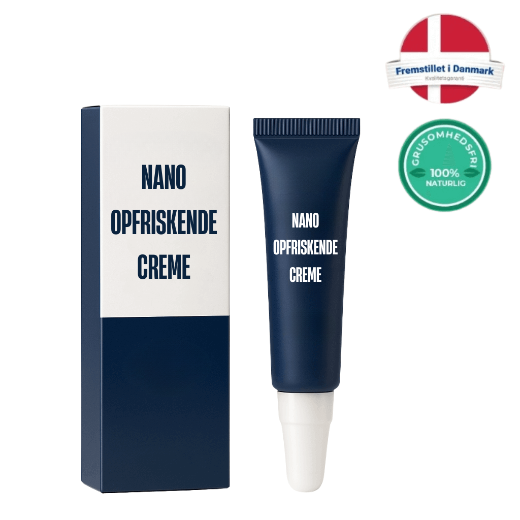 Nano Opfriskende Creme produktbillede med emballage, der fremhæver naturlig skønhed.