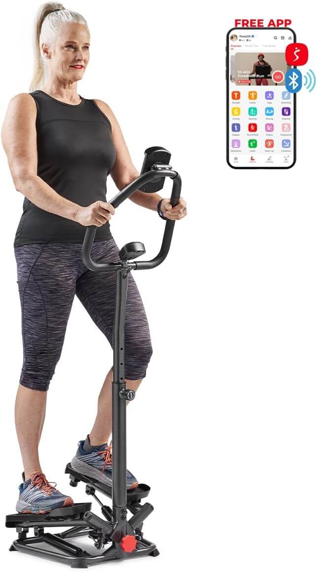 SKÖNHED CoreGlide Kit – kvinde træner med fitnessudstyr og mobilapp til støtte og motivation.