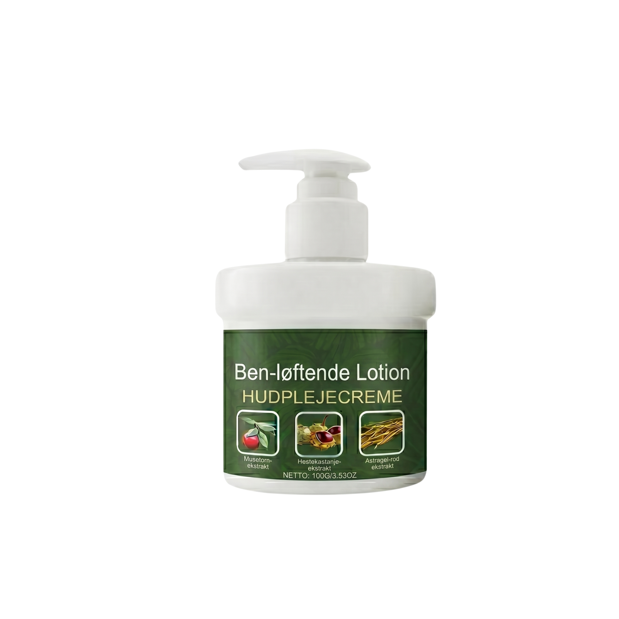 Ben-løftende Lotion hudplejecreme i flaske, designet til at give huden et løftet udseende.
