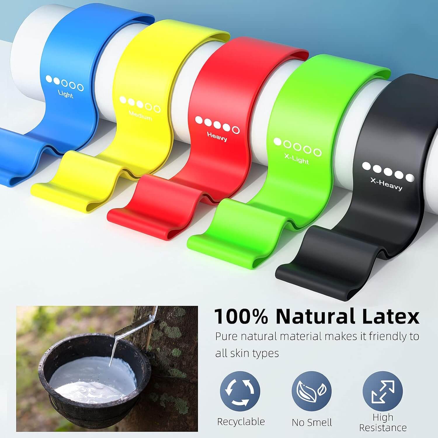 SKÖNHED SculptBands resistance bands in various colors for effective leg and butt workouts.
