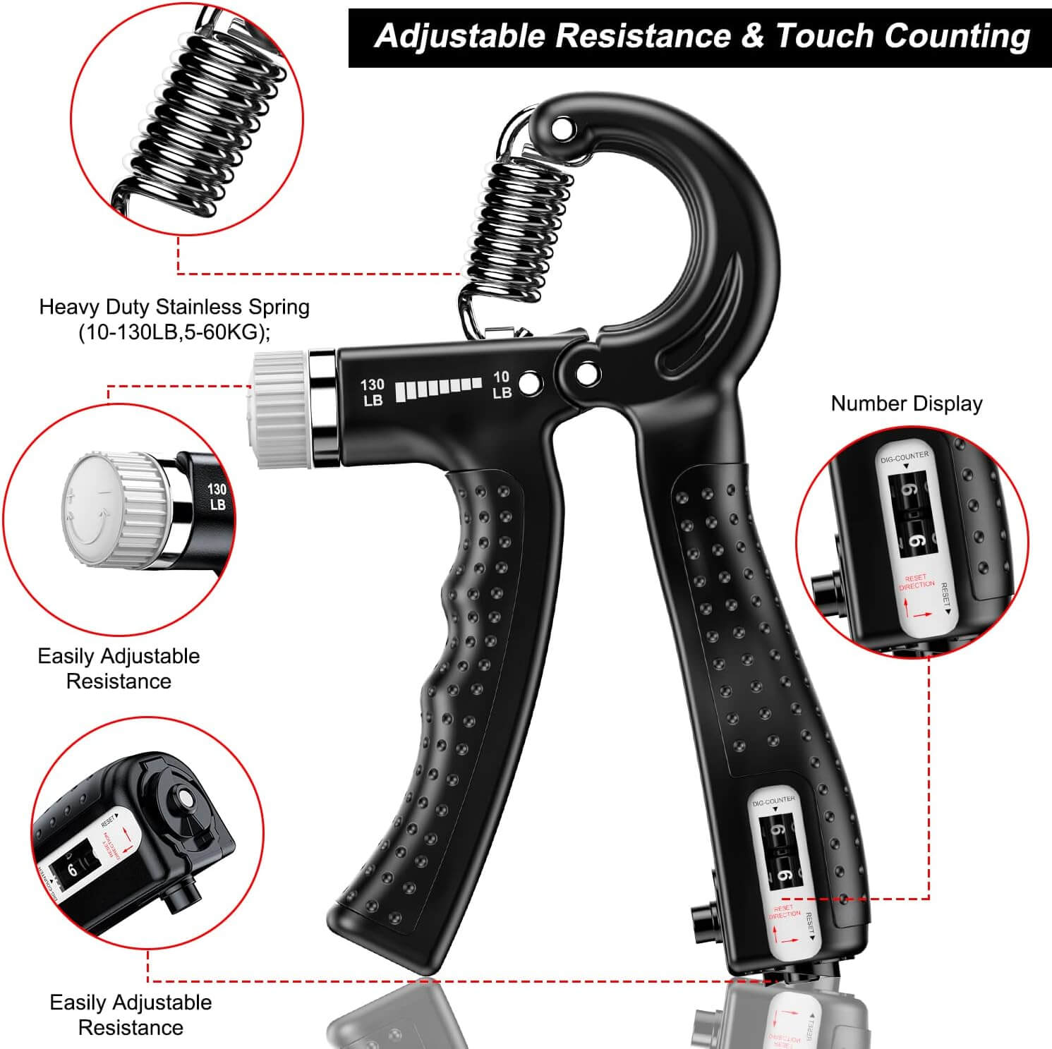 SKÖNHED GripTone adjustable resistance trainer for hand strength and endurance training.