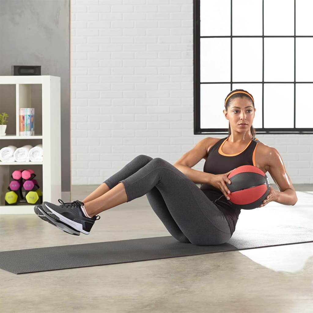 SKÖNHED FormBall used for strength training and coordination exercises in a stylish interior setting.